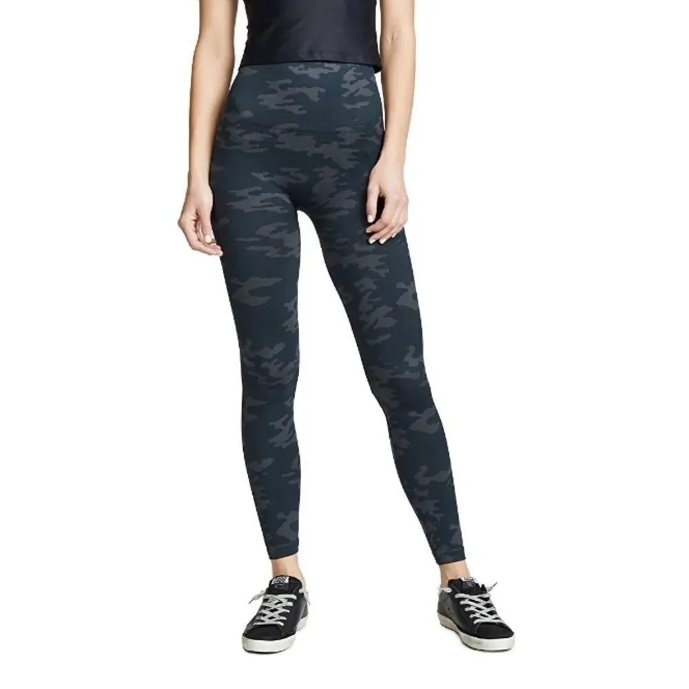 Spanx Seamless Camo Leggings High Waist Shaping Lifting Size Medium